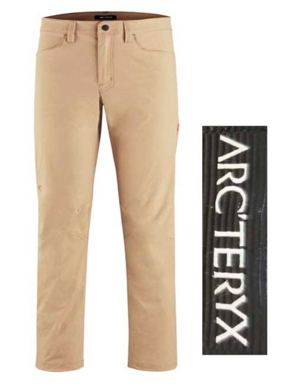 Arc'teryx Men's Russet Performance Stretch Nylon Pant Tan Hemmed 36